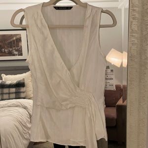 Zara Sleeveless Drape Blouse
